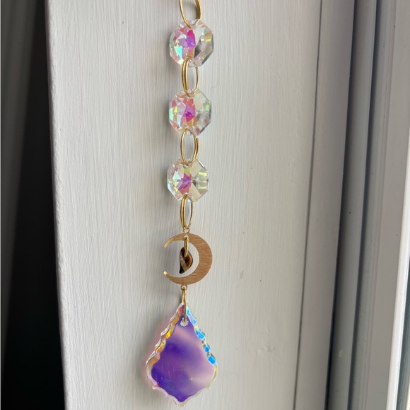 Crystal Sun Catcher with Moon Charm - Picture 3 of 9